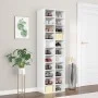 Mueble zapatero de aglomerado blanco brillante 54x34x183 cm de vidaXL, Zapateros y organizadores de calzado - Ref: Foro24-800...