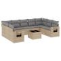 Juego de sofás jardín con cojines beige 10 pzas ratán sintético de , Conjuntos de jardín - Ref: Foro24-3252946, Precio: 675,8...
