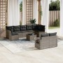Set de sofás de jardín 10 pzas con cojines ratán sintético gris de , Conjuntos de jardín - Ref: Foro24-3252967, Precio: 625,7...