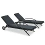 Anthrazitgraue Sonnenliegen aus synthetischem Rattan mit Tisch von vidaXL, Liegen - Ref: Foro24-47747, Preis: 357,51 €, Rabat...