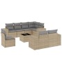 Set de sofás de jardín 9 pzas con cojines ratán sintético beige de , Conjuntos de jardín - Ref: Foro24-3222848, Precio: 610,5...