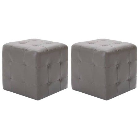 Mesitas de noche 2 unidades cuero sintético gris 30x30x30 cm de vidaXL, Mesitas de noche - Ref: Foro24-249013, Precio: 83,42 ...