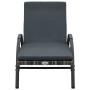 Tumbonas con mesita de ratán sintético gris antracita de vidaXL, Tumbonas - Ref: Foro24-47747, Precio: 338,35 €, Descuento: %