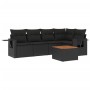 Set de sofás de jardín 6 piezas y cojines ratán sintético negro de , Sofás modulares de exterior - Ref: Foro24-3224550, Preci...