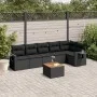 7-piece garden dining set and black synthetic rattan cushions by , Modular outdoor sofas - Ref: Foro24-3224571, Price: 467,73...