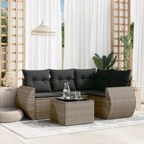 Juego de sofás jardín con cojines 5 pzas ratán sintético gris de , Conjuntos de jardín - Ref: Foro24-3221319, Precio: 337,34 ...