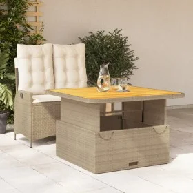 2-teilige Garten-Essgruppe mit beigen Kissen aus synthetischem Rattan von , Gartensets - Ref: Foro24-3277475, Preis: 387,55 €...