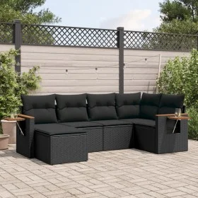 Set de sofás de jardín 6 piezas y cojines ratán sintético negro de , Conjuntos de jardín - Ref: Foro24-3227014, Precio: 409,0...
