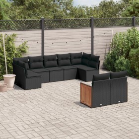 Set de sofás de jardín 8 piezas y cojines ratán sintético negro de , Conjuntos de jardín - Ref: Foro24-3227966, Precio: 562,8...
