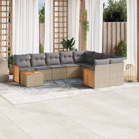 Juego de sofás jardín con cojines beige 10 pzas ratán sintético de , Conjuntos de jardín - Ref: Foro24-3227998, Precio: 575,7...