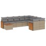 Juego de sofás jardín con cojines beige 10 pzas ratán sintético de , Conjuntos de jardín - Ref: Foro24-3227998, Precio: 575,7...