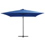 Sombrilla voladiza luces LED poste acero azul azure 250x250 cm de vidaXL, Sombrillas - Ref: Foro24-46997, Precio: 121,69 €, D...