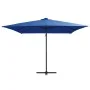 Sombrilla voladiza luces LED poste acero azul azure 250x250 cm de vidaXL, Sombrillas - Ref: Foro24-46997, Precio: 120,18 €, D...