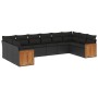 Set de sofás de jardín 10 pzas cojines ratán sintético negro de , Conjuntos de jardín - Ref: Foro24-3228001, Precio: 631,08 €...