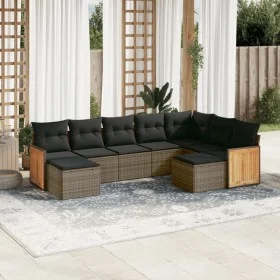 Set de muebles de jardín 9 pzas y cojines ratán sintético gris de , Conjuntos de jardín - Ref: Foro24-3228223, Precio: 524,17...