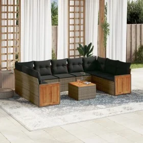 Set de sofás de jardín 10 pzas con cojines ratán sintético gris de , Conjuntos de jardín - Ref: Foro24-3227964, Precio: 588,8...