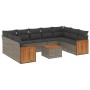 Set de sofás de jardín 10 pzas con cojines ratán sintético gris de , Conjuntos de jardín - Ref: Foro24-3227964, Precio: 581,9...