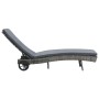 Tumbona con ruedas y cojín de ratán sintético gris antracita de vidaXL, Tumbonas - Ref: Foro24-47753, Precio: 146,06 €, Descu...