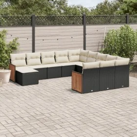 Set de sofás de jardín 12 piezas cojines ratán sintético negro de , Conjuntos de jardín - Ref: Foro24-3228261, Precio: 685,15...