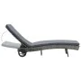 Lounger with wheels and cushion in anthracite gray synthetic rattan by vidaXL, Loungers - Ref: Foro24-47753, Price: 145,04 €,...