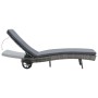 Tumbona con ruedas y cojín de ratán sintético gris antracita de vidaXL, Tumbonas - Ref: Foro24-47753, Precio: 146,06 €, Descu...