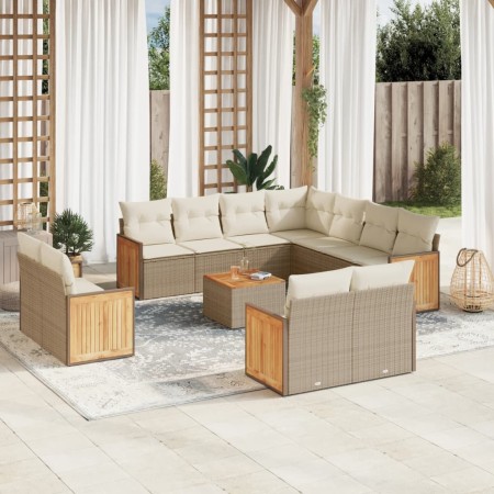 Set de sofás de jardín 12 pzas y cojines ratán sintético marrón de , Conjuntos de jardín - Ref: Foro24-3228186, Precio: 804,7...
