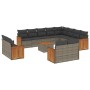 Set sofás de jardín con cojines 13 piezas ratán sintético gris de , Conjuntos de jardín - Ref: Foro24-3228202, Precio: 865,90...