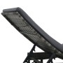 Tumbona con ruedas y cojín de ratán sintético gris antracita de vidaXL, Tumbonas - Ref: Foro24-47753, Precio: 146,06 €, Descu...