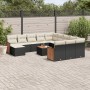 Set de sofás de jardín y cojines 13 pzas ratán sintético negro de , Conjuntos de jardín - Ref: Foro24-3228268, Precio: 724,86...