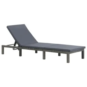 Tumbona con cojín ratán sintético gris antracita de vidaXL, Tumbonas - Ref: Foro24-47752, Precio: 139,80 €, Descuento: %