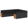 Set de sofás de jardín 10 pzas cojines ratán sintético negro de , Conjuntos de jardín - Ref: Foro24-3228015, Precio: 631,08 €...