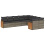 Set de muebles de jardín 9 pzas y cojines ratán sintético gris de , Conjuntos de jardín - Ref: Foro24-3227985, Precio: 539,47...