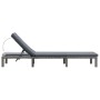 Tumbona con cojín ratán sintético gris antracita de vidaXL, Tumbonas - Ref: Foro24-47752, Precio: 141,47 €, Descuento: %
