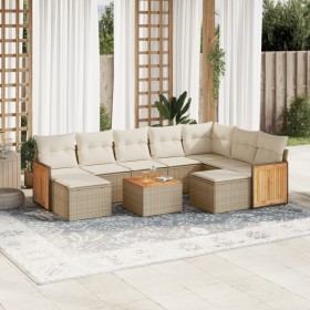 Juego de sofás jardín con cojines beige 10 pzas ratán sintético de , Conjuntos de jardín - Ref: Foro24-3228228, Precio: 573,2...