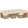Juego de sofás jardín con cojines beige 10 pzas ratán sintético de , Conjuntos de jardín - Ref: Foro24-3228228, Precio: 573,2...