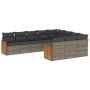Set de sofás de jardín 10 pzas con cojines ratán sintético gris de , Conjuntos de jardín - Ref: Foro24-3228020, Precio: 595,3...