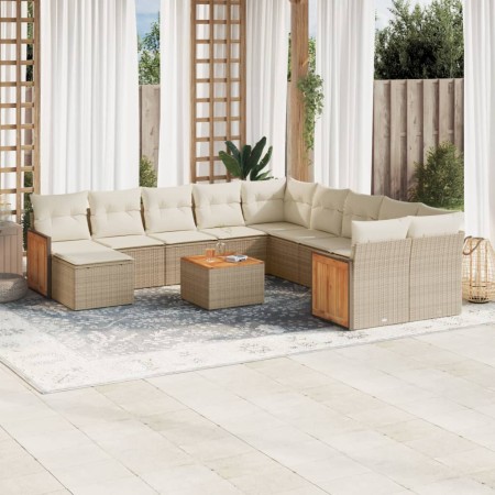 Set de sofás de jardín 12 pzas y cojines ratán sintético marrón de , Conjuntos de jardín - Ref: Foro24-3228256, Precio: 712,0...