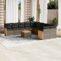 Set de sofás de jardín 11 pzas y cojines ratán sintético gris de , Conjuntos de jardín - Ref: Foro24-3228041, Precio: 634,68 ...