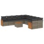 Set de sofás de jardín 11 pzas y cojines ratán sintético gris de , Conjuntos de jardín - Ref: Foro24-3228041, Precio: 634,68 ...
