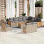 Set sofás de jardín con cojines 13 pzas ratán sintético beige de , Conjuntos de jardín - Ref: Foro24-3228159, Precio: 762,07 ...