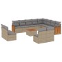 Set sofás de jardín con cojines 13 pzas ratán sintético beige de , Conjuntos de jardín - Ref: Foro24-3228159, Precio: 762,07 ...