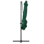 Sombrilla voladiza con luces LED y poste acero verde 250x250 cm de vidaXL, Sombrillas - Ref: Foro24-46993, Precio: 89,78 €, D...