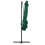 Sombrilla voladiza con luces LED y poste acero verde 250x250 cm de vidaXL, Sombrillas - Ref: Foro24-46993, Precio: 88,98 €, D...