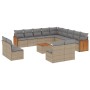 Set sofás de jardín 14 pzas con cojines ratán sintético beige de , Conjuntos de jardín - Ref: Foro24-3228173, Precio: 811,90 ...
