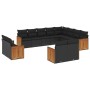 Set de sofás de jardín 12 piezas cojines ratán sintético negro de , Conjuntos de jardín - Ref: Foro24-3228190, Precio: 843,39...