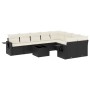 Set de sofás de jardín 10 pzas cojines ratán sintético negro de , Conjuntos de jardín - Ref: Foro24-3220645, Precio: 553,51 €...