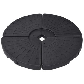 Soporte de sombrilla en forma de ventilador 4 piezas negro de vidaXL, Bases para sombrillas - Ref: Foro24-47857, Precio: 100,...