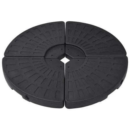 Soporte de sombrilla en forma de ventilador 4 piezas negro de vidaXL, Bases para sombrillas - Ref: Foro24-47857, Precio: 81,1...