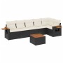 Set de comedor de jardín 7 pzas y cojines ratán sintético negro de , Conjuntos de jardín - Ref: Foro24-3226833, Precio: 405,1...