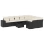 Set de sofás de jardín 10 pzas cojines ratán sintético negro de , Conjuntos de jardín - Ref: Foro24-3223045, Precio: 565,72 €...